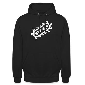 Bacteria Rods Pixel Germ - Unisex Hoodie - black - Front - Alina (178cm) & Michal (187cm)