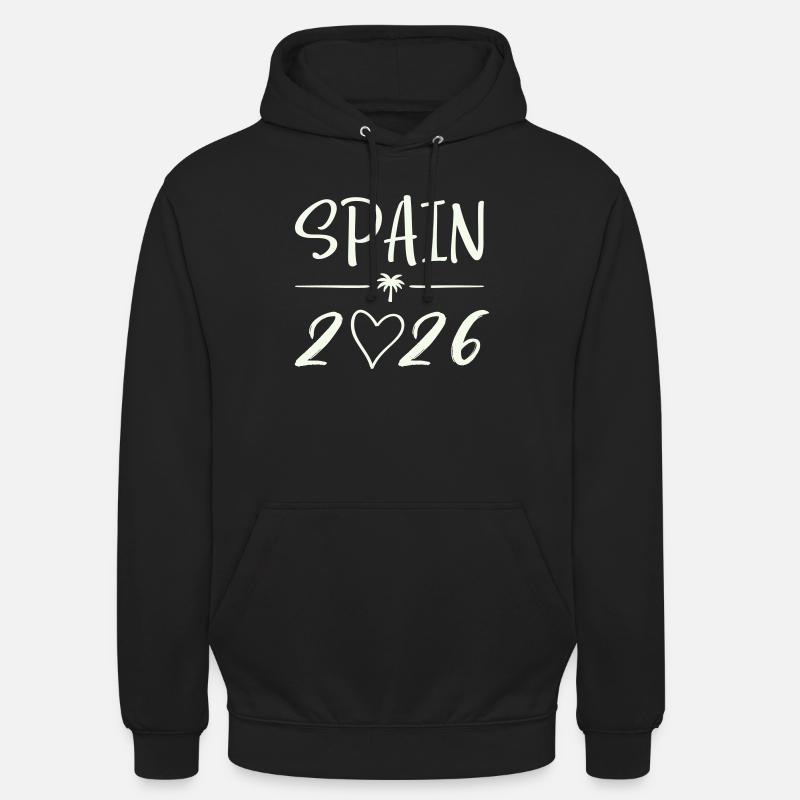 Spanien 2026 Palmen - Unisex Hoodie - Schwarz