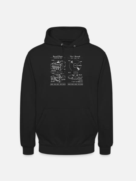 Plan de tourne-disque rétro - Sweat-shirt à capuche unisexe - noir