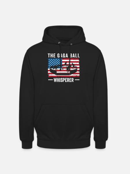 Gaga Ball Whisperer USA Flag - Unisex Hoodie - black