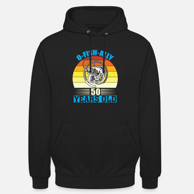 O-Fish-Ally 50 ans - Sweat-shirt à capuche unisexe - noir