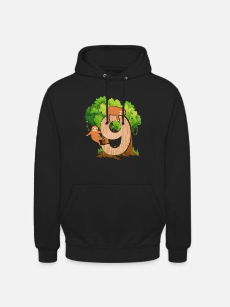 9th birthday | Sloth birthday | Sloth - Unisex Hoodie - black