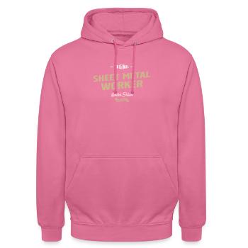 Sheet Metal Worker Funny Job Title Profession - Unisex Hoodie - pink - Front - Alina (178cm) & Michal (187cm)