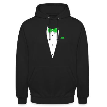 Tuxedo design with Bowtie For Weddings And - Unisex Hoodie - black - Front - Alina (178cm) & Michal (187cm)