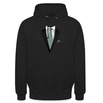 Tuxedo with a Tie For Weddings And Special - Unisex Hoodie - black - Front - Alina (178cm) & Michal (187cm)