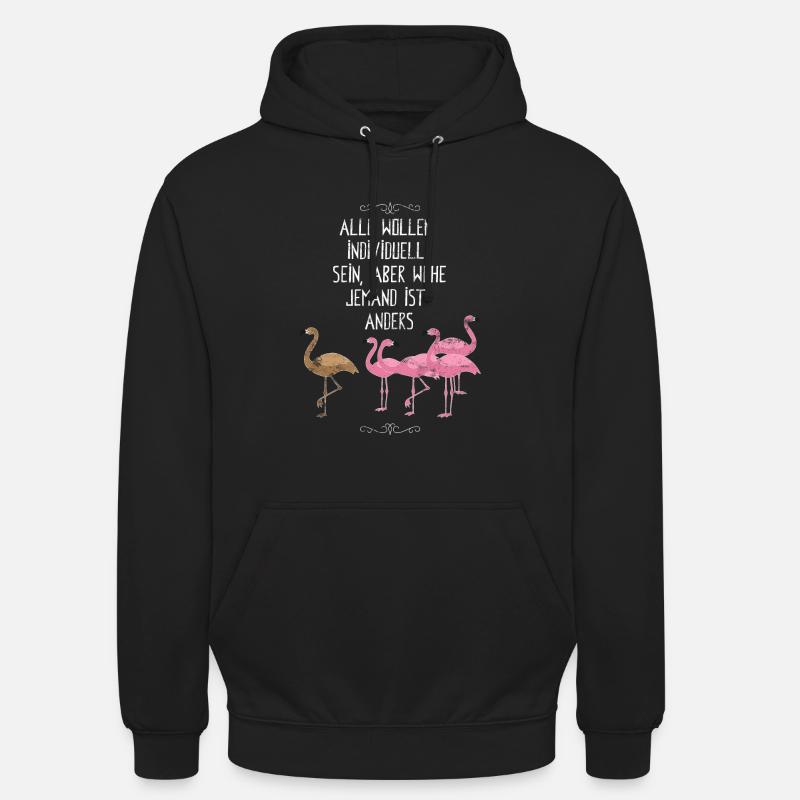 flamant - Sweat-shirt à capuche unisexe - noir