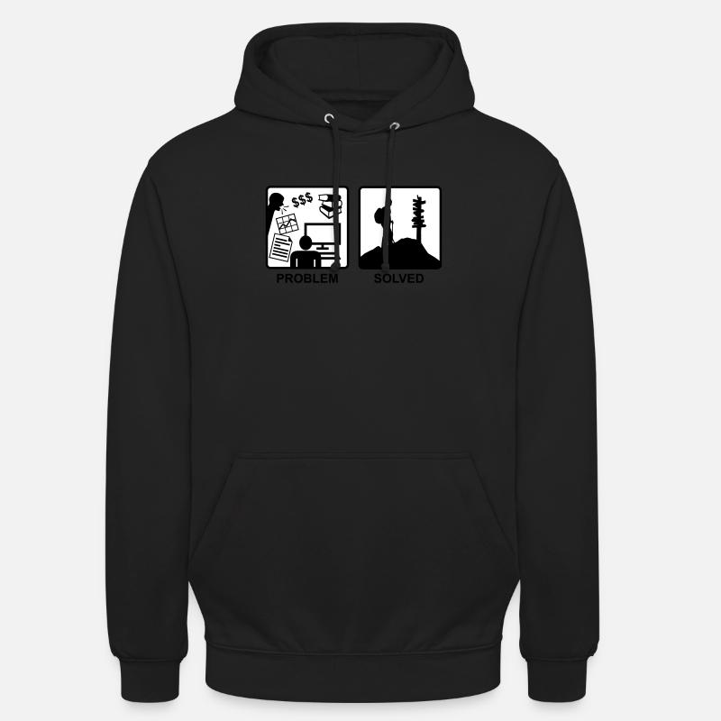 Problem Solved - Mountain hiking - Unisex Hoodie - black