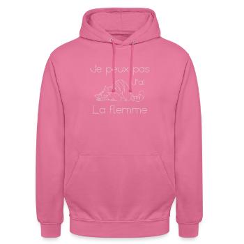I can't, I'm lazy - Unisex Hoodie - pink - Front - Alina (178cm) & Michal (187cm)