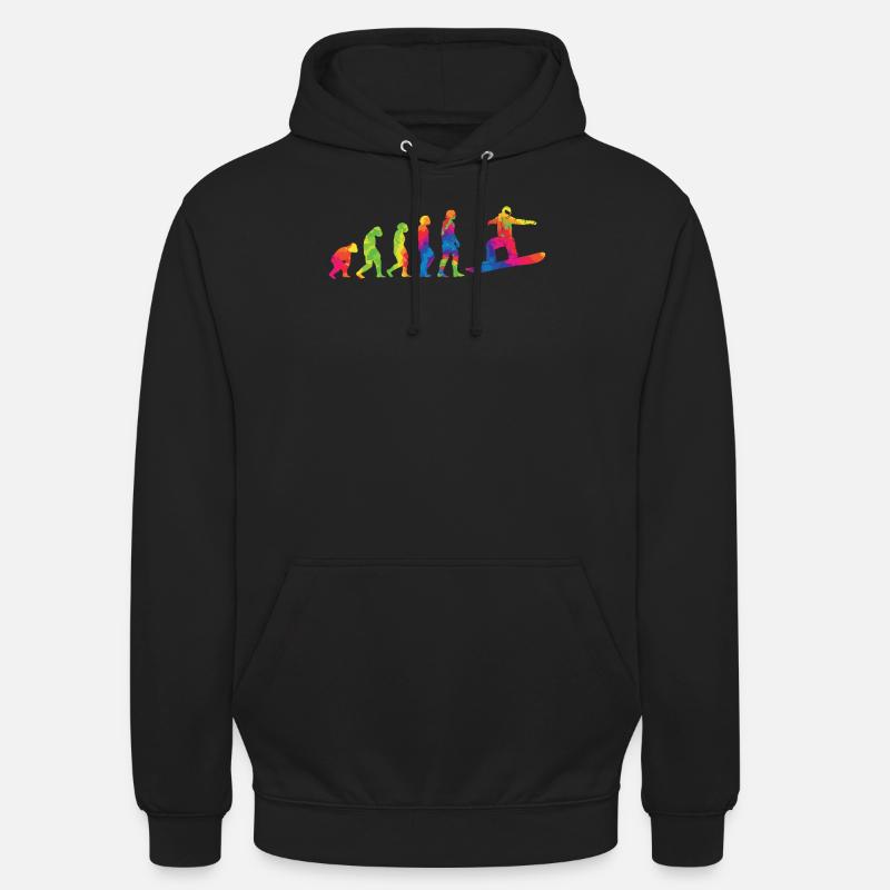 Snowboarding Evolution Snowboarder Snowboard - Unisex Hoodie - black