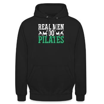 Vrais hommesMake Pilates Fitness Training - Sweat-shirt à capuche unisexe - noir - Devant - Alina (178cm) & Michal (187cm)