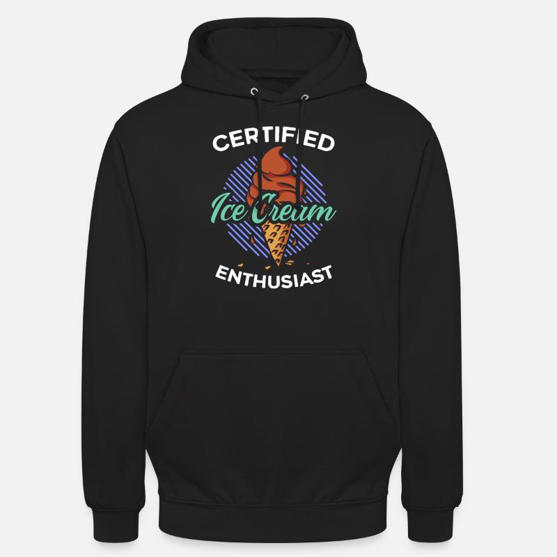 Zertifizierter Eiscreme-Enthusiast Eisbecher-Eis - Unisex Hoodie - Schwarz