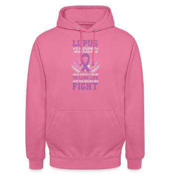 Lupus Bewusstsein Purple Ribbon Autoimmunkrankheit - Unisex Hoodie - Pink - Vorne - Alina (178cm) & Michal (187cm)