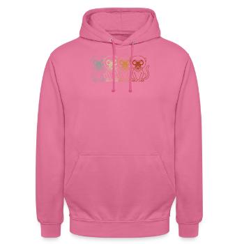 Retro Proboscis Affe Ape Tierpfleger - Unisex Hoodie - Pink - Vorne - Alina (178cm) & Michal (187cm)