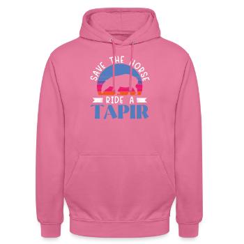 Save The Horse Ride Ein Tapir Wildlife Animal Tapir - Unisex Hoodie - Pink - Vorne - Alina (178cm) & Michal (187cm)