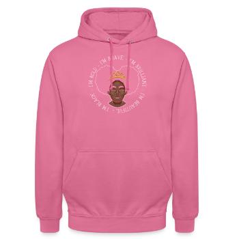 Black And Proud Black History Month Black Pride - Sweat-shirt à capuche unisexe - rose - Devant - Alina (178cm) & Michal (187cm)