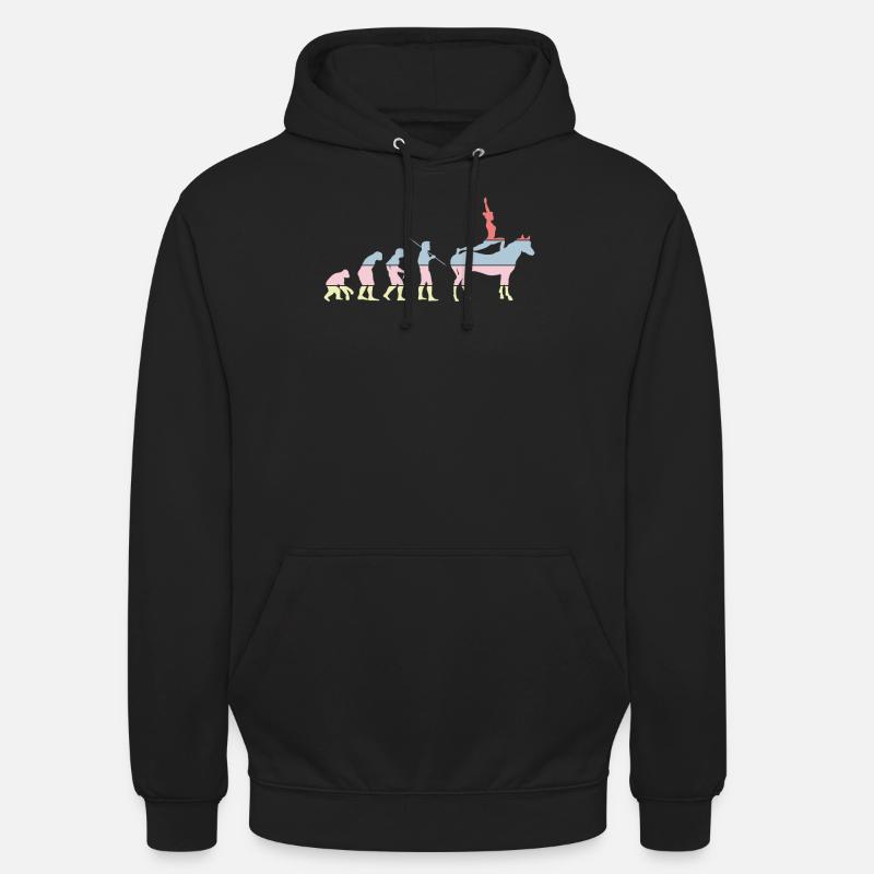 Pferdevoltigieren Evolution Reiten Reiten - Unisex Hoodie - Schwarz