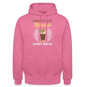 Chocolate Milkshake Is My Spirit Drink Choco - Unisex Hoodie - pink - Front - Alina (178cm) & Michal (187cm)