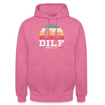 Fathers Day Dad Devoted Involved Loving Father - Unisex Hoodie - pink - Front - Alina (178cm) & Michal (187cm)