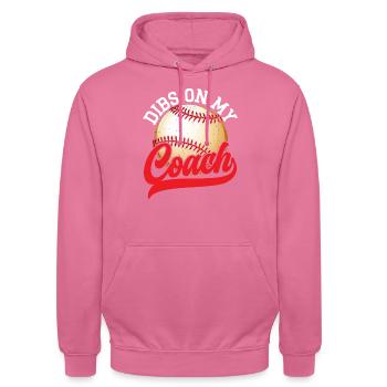 Baseballtrainer Baseballspieler Baseball-Mannschaftssport - Unisex Hoodie - Pink - Vorne - Alina (178cm) & Michal (187cm)