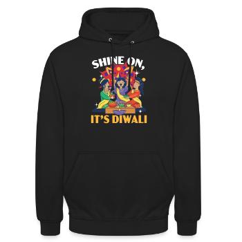 Frohes Diwali Diwali Fest Indischer Hinduismus - Unisex Hoodie - Schwarz - Vorne - Alina (178cm) & Michal (187cm)