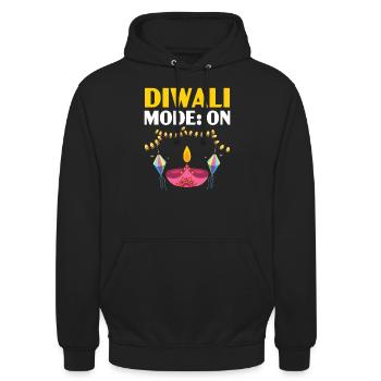 Frohes Diwali Diwali Fest Indischer Hinduismus - Unisex Hoodie - Schwarz - Vorne - Alina (178cm) & Michal (187cm)