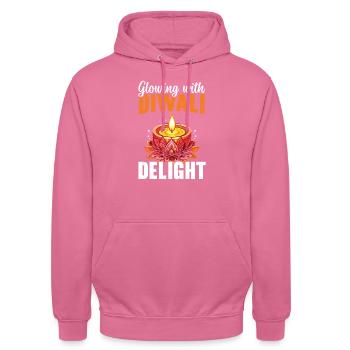 Frohes Diwali Diwali Fest Indischer Hinduismus - Unisex Hoodie - Pink - Vorne - Alina (178cm) & Michal (187cm)