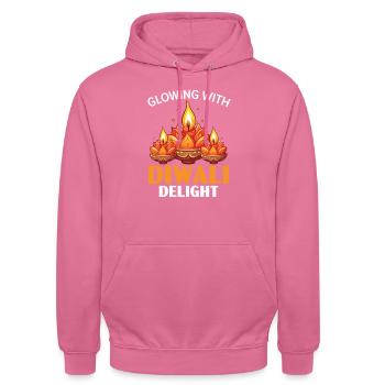 Frohes Diwali Diwali Fest Indischer Hinduismus - Unisex Hoodie - Pink - Vorne - Alina (178cm) & Michal (187cm)