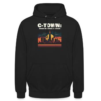 Bundesstaat Cleveland, Ohio, USA, Amerika, Vereinigte Staaten - Unisex Hoodie - Schwarz - Vorne - Alina (178cm) & Michal (187cm)
