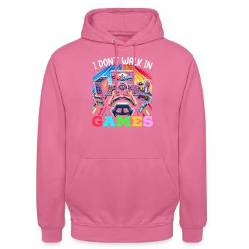 Speedrunning Joueur de jeux vidéo Gamer Gaming - Sweat-shirt à capuche unisexe - rose - Devant - Alina (178cm) & Michal (187cm)
