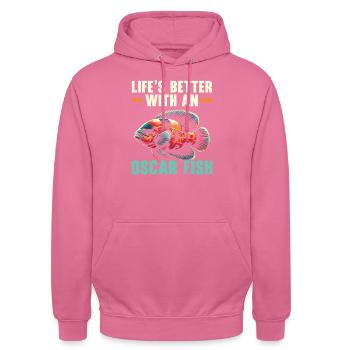 Oscar Fischliebhaber Süßwasser-Aquaristik - Unisex Hoodie - Pink - Vorne - Alina (178cm) & Michal (187cm)