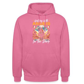 Anubis Mythologie égyptienne Pyramide Égypte ancienne - Sweat-shirt à capuche unisexe - rose - Devant - Alina (178cm) & Michal (187cm)