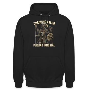 Persian Immortal Achaemenid Empire Persian Warrior - Unisex Hoodie - black - Front - Alina (178cm) & Michal (187cm)