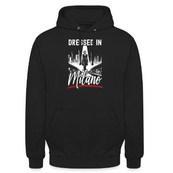 Mailand Italien Reisen Urlaub Italienisch Mailand Skyline - Unisex Hoodie - Schwarz - Vorne - Alina (178cm) & Michal (187cm)
