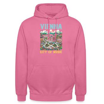 Vienna Austria Travel Vacation Country Austrian - Unisex Hoodie - pink - Front - Alina (178cm) & Michal (187cm)