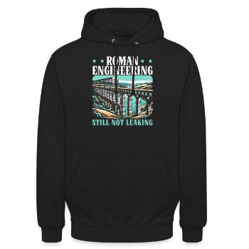 Aqueducs romains Ingénierie romaine Rome antique - Sweat-shirt à capuche unisexe - noir - Devant - Alina (178cm) & Michal (187cm)