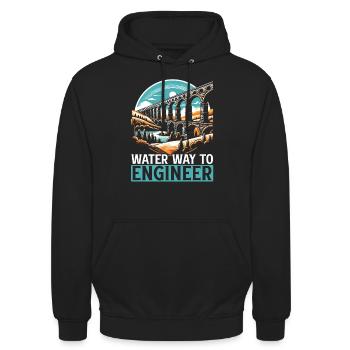 Aqueducs romains Ingénierie romaine Rome antique - Sweat-shirt à capuche unisexe - noir - Devant - Alina (178cm) & Michal (187cm)