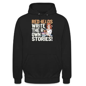 Rothaariger Bücherwurm Ingwer Haare Lesebücher - Unisex Hoodie - Schwarz - Vorne - Alina (178cm) & Michal (187cm)