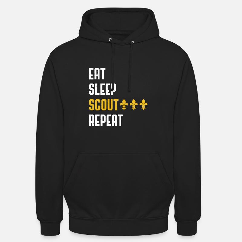 East Sleep Scout Repeat Scouting Gift Idea - Unisex Hoodie - black