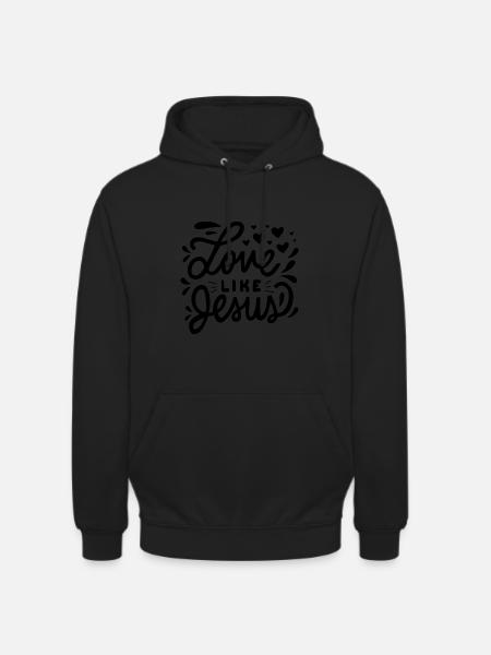 Kærlighed som Jesus Påskekorshjerte Sød Kristen - Hættetrøje unisex - sort