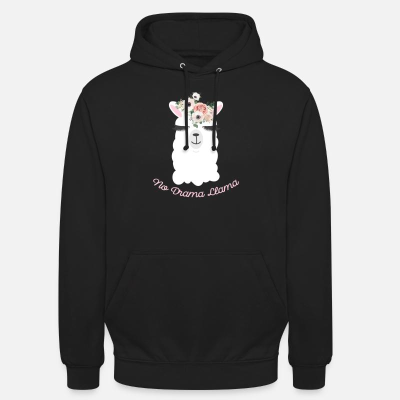 Aucun drame lama - Sweat-shirt à capuche unisexe - noir