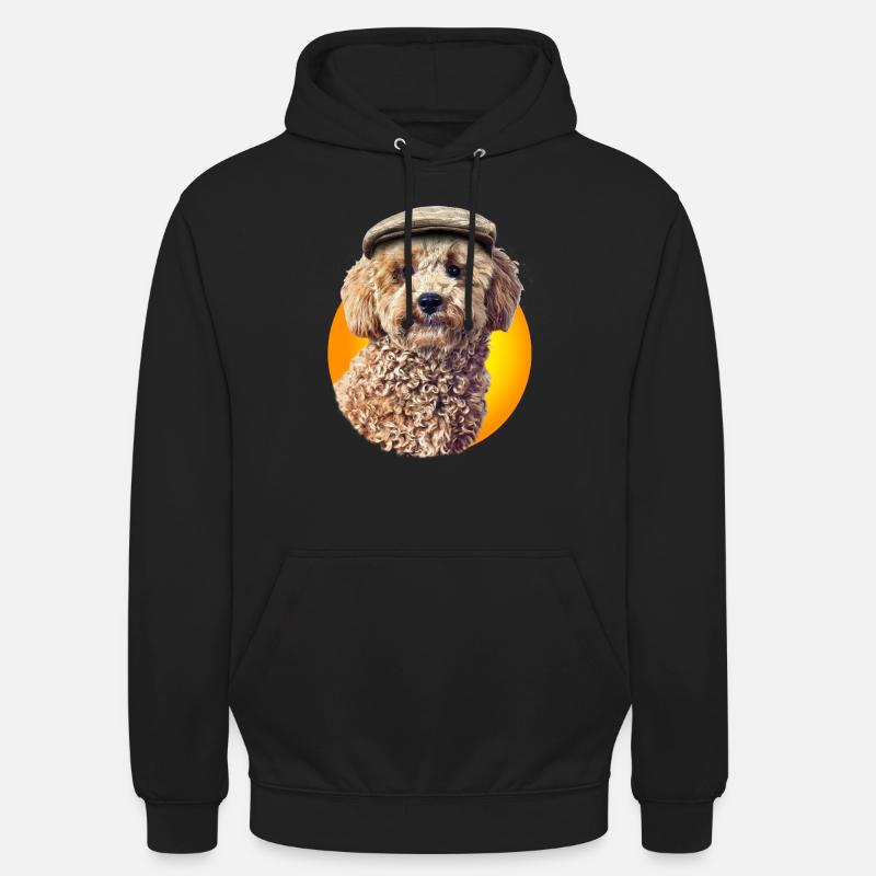 Pepe caniche avec bonnet - Sweat-shirt à capuche unisexe - noir
