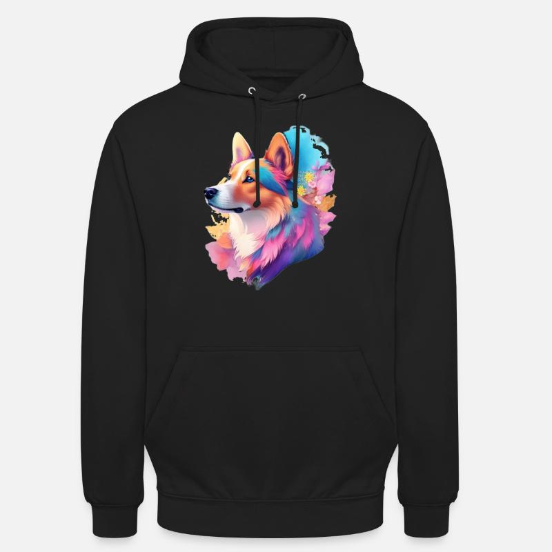 Portrait de chien - Sweat-shirt à capuche unisexe - noir