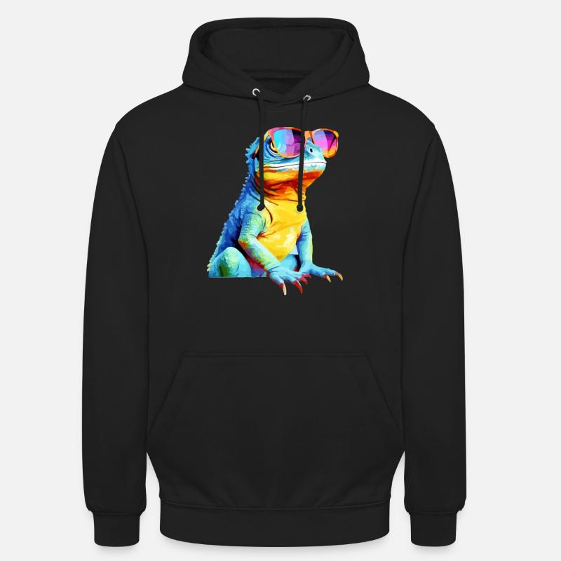 Hacko the spectacled lizard - Unisex Hoodie - black