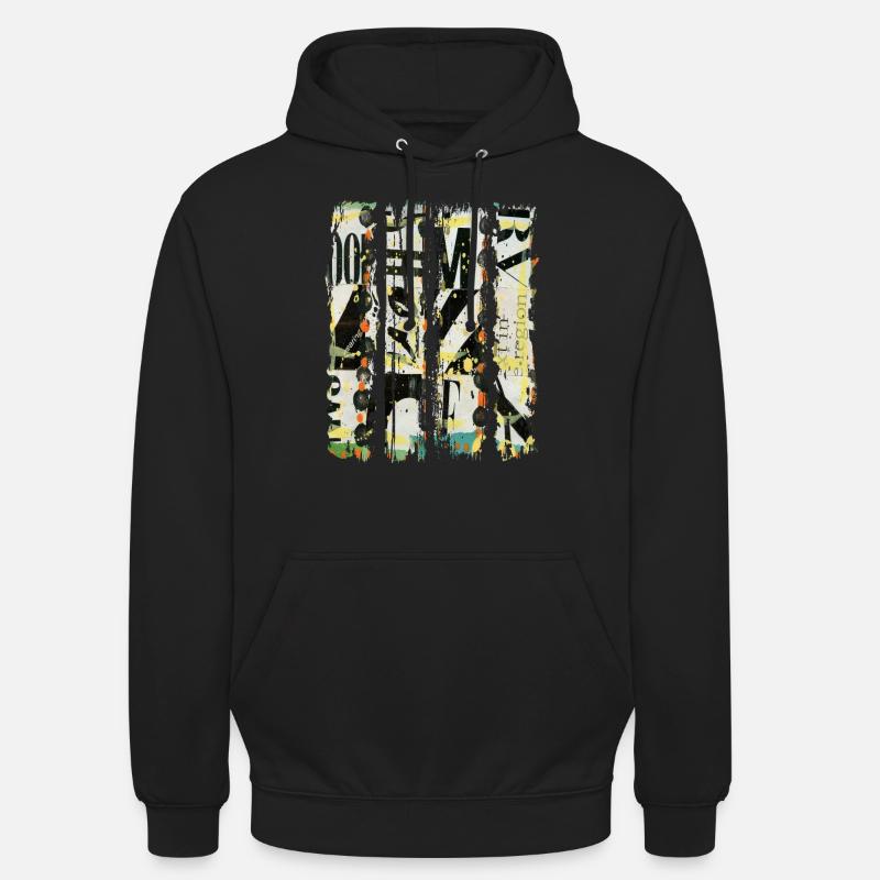 Zeitungsausschnitte Scrapbook Zeitschriften Alphabet Code - Unisex Hoodie - Schwarz