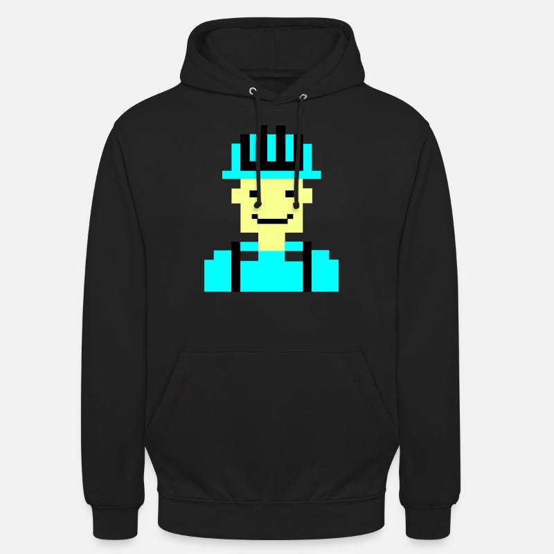 Construction Worker Pixel 01 - Unisex Hoodie - black