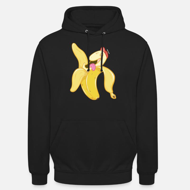 Banane heureuse - Sweat-shirt à capuche unisexe - noir