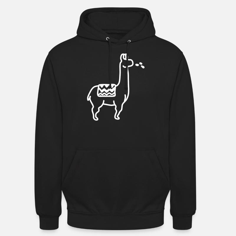 Lama crachant - Sweat-shirt à capuche unisexe - noir