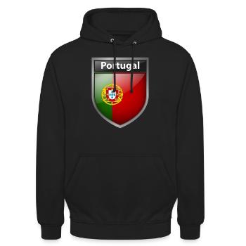 portugal - Sweat-shirt à capuche unisexe - noir - Devant - Alina (178cm) & Michal (187cm)