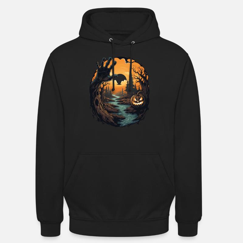 Halloween Emerging Hands Citrouille effrayante - Sweat-shirt à capuche unisexe - noir