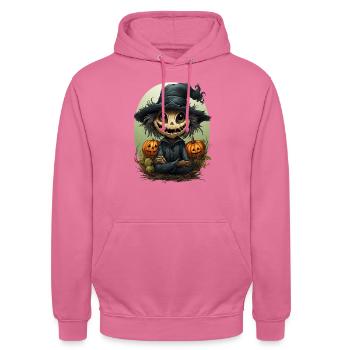 Scarecrow Halloween Cartoon Scary Scarecrow - Unisex Hoodie - Pink - Vorne - Alina (178cm) & Michal (187cm)